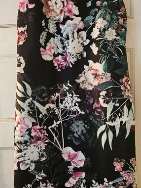 Calvin Klein Floral Midi Sheath Dress in Black and Pink